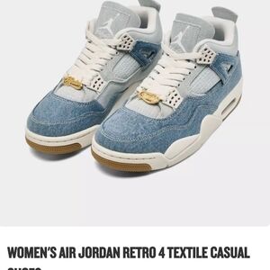 Jordan Retro 4 Women's Sneakers - Blue and White